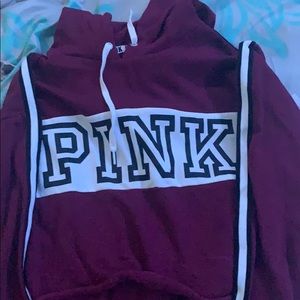 Maroon sweater crop top from pink